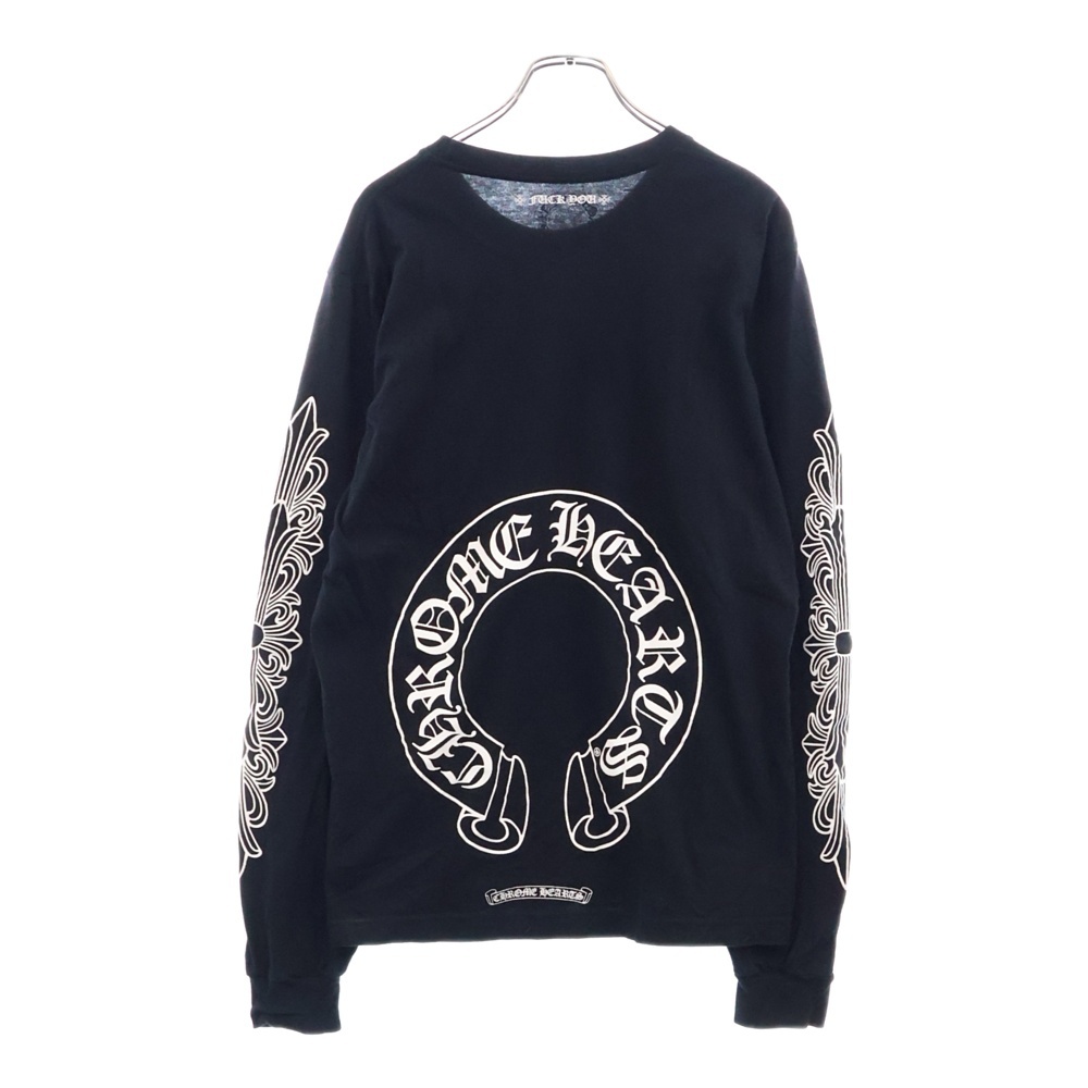 Floral Horseshoe L/S Tee フローラルクロスホースシュー クルーネック長袖Tシャツ ブラック Bランク