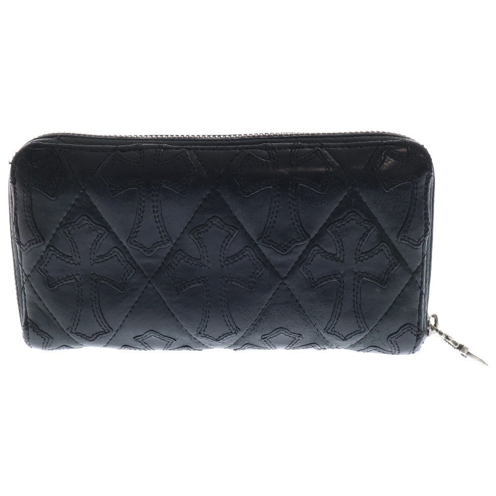 REC F ZIP QUILTED セメタリークロスキルティングレザーウォレット財布 ブラック Bランク