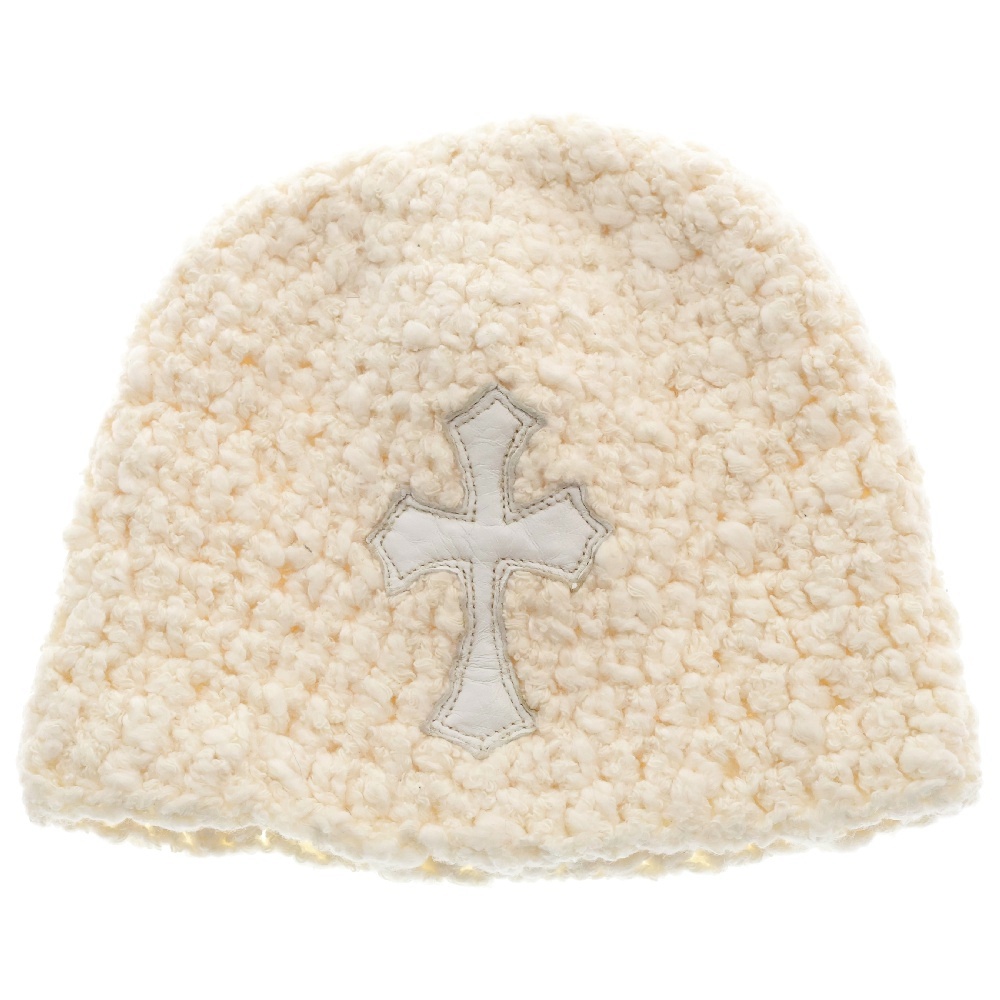 OLD CASHMERE CRS PATCH BEANIE オールド カシミヤ クロスパッチ シングルビーニー ホワイト Aランク