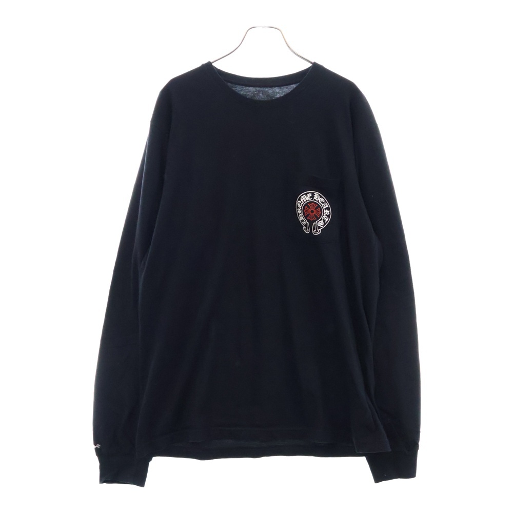 Back HORSESHOE CH バッククロスプリント長袖Tシャツ ブラック Bランク