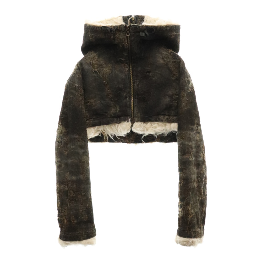 DIESEL - DIESEL ディーゼル 24AW Cropped jacket in dirty jacquard denim クロップドジャケット ダーティージャガードデニム FU-FSF-1 マルチ ディーゼル 24AW Cropped jacket in dirty jacquard denim クロップド