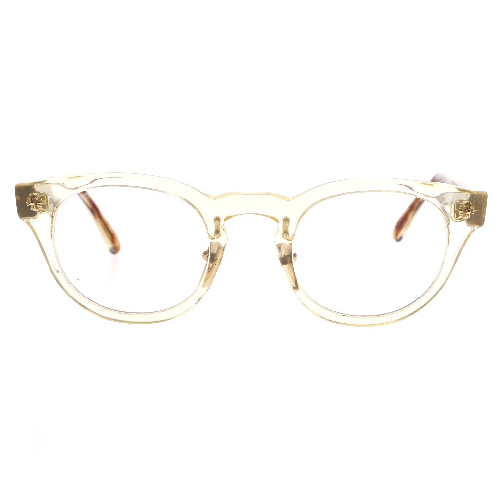 DINGALONGLINGLONG クロステンプル クリアフレーム アイウェア 眼鏡 ゴールド Bランク