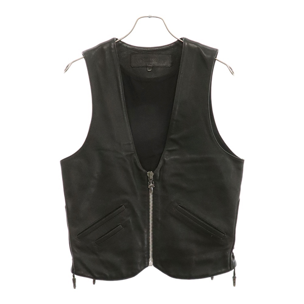 クロムハーツ ZIP FRNT VEST バックラージCHクロスダガージップレザー