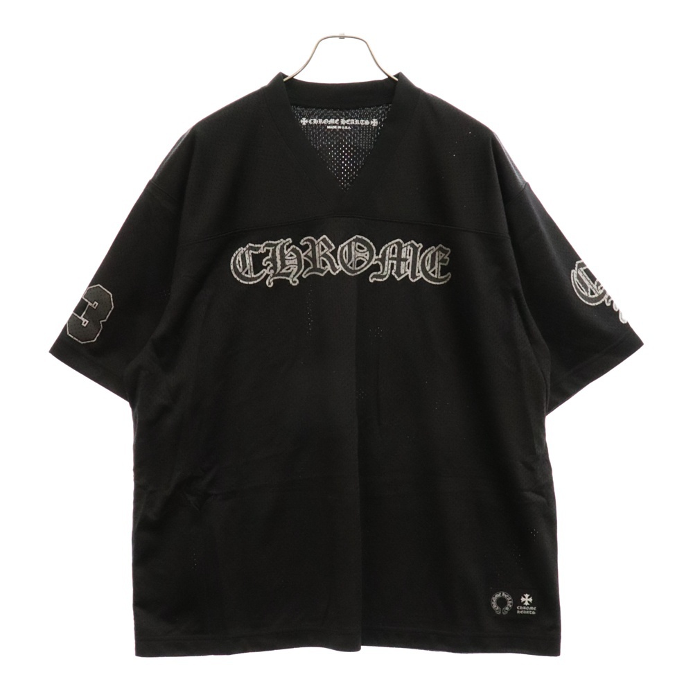 MESH WARM UP JERSEY TEE CHプリントメッシュジャージー半袖Tシャツ ブラック Bランク