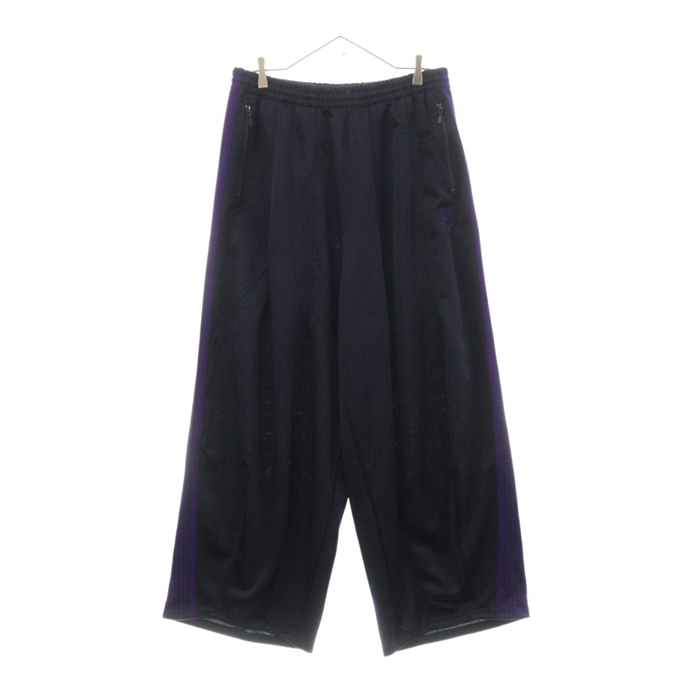 H.D. TRACK PANT POLY SMOOTH バタフライ刺繍 ヒザデル ポリスムース サイドライン イージー トラックパンツ ネイビー/パープル NS250 Bランク