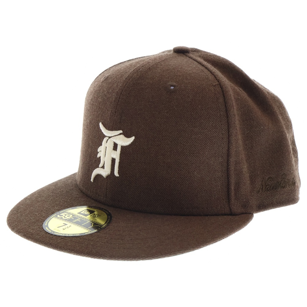 ×FEAR OF GOD ESSENTIALS 59FIFTY Fitted Cap フィアオブゴット エッセンシャルズ フィット 6パネル ベースボールキャップ 帽子 ブラウン Aランク