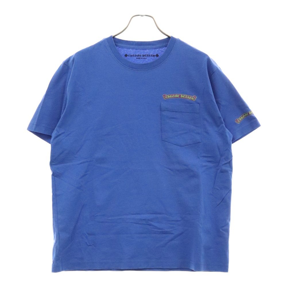 CH T-SHRT 1 バックラベルロゴプリントTシャツ ブルー Aランク