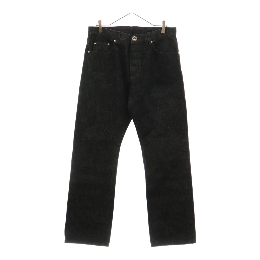 JEAN STRTLG FBRC スターパッチデニムパンツ ブラック Sランク