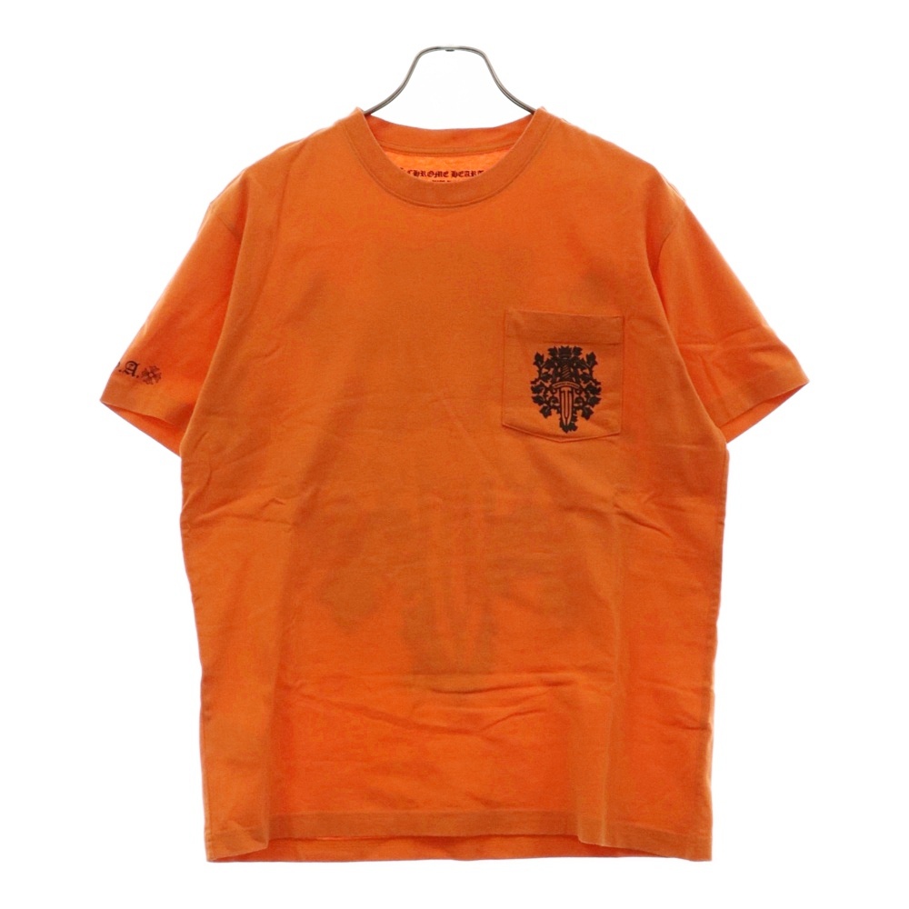 VINE DGR T-SHRT バッグダガープリントTシャツ 半袖カットソー ポケT オレンジ Aランク