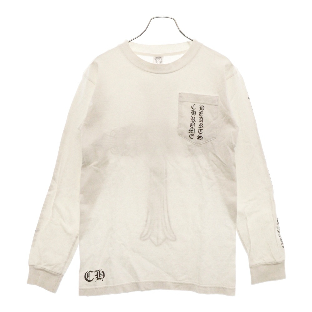 Double Floral Cross LS Tee ダブルフローラルクロス 長袖Tシャツ ホワイト Cランク