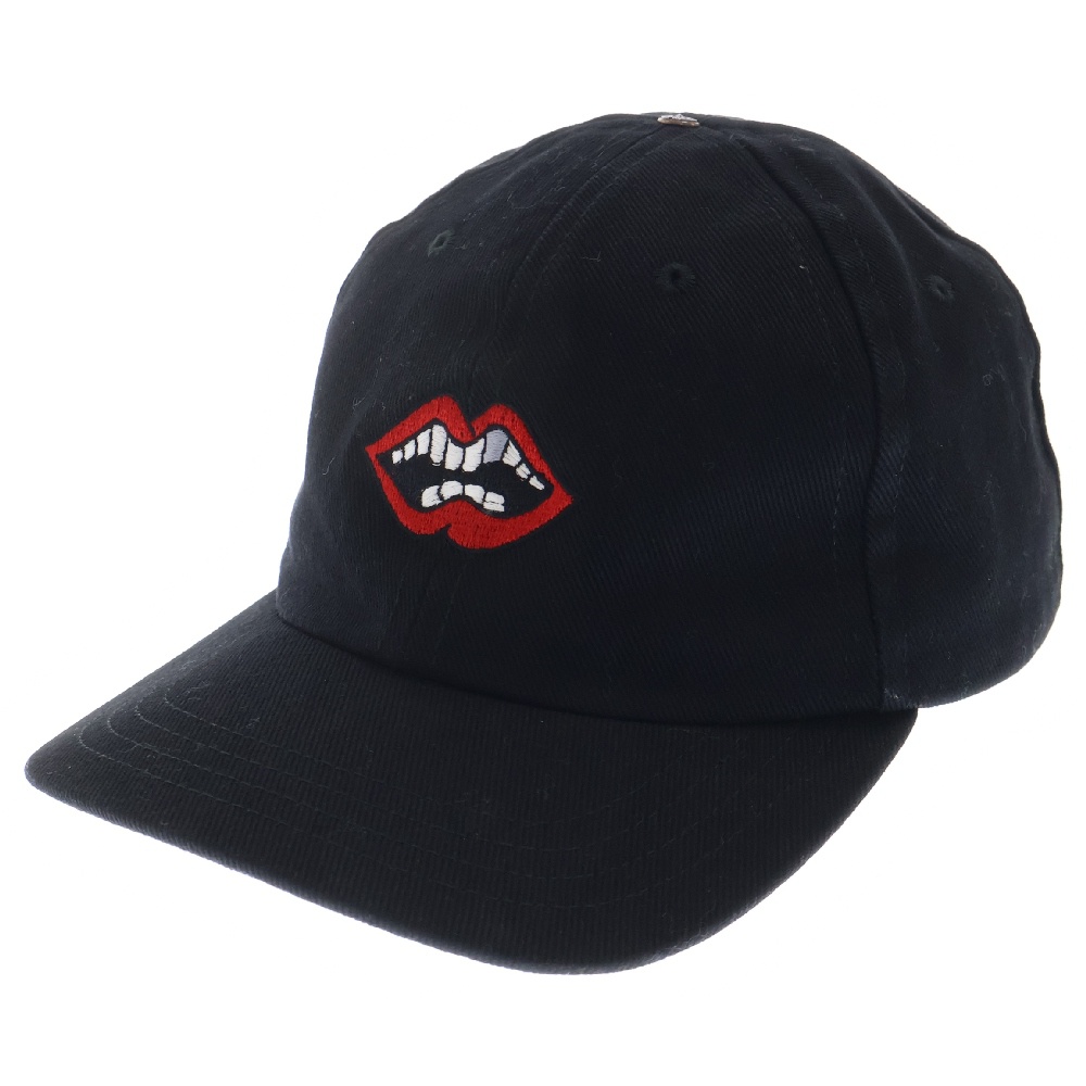 ×MATTY BOY Chomper Trucker Cap マッティボーイ チョンパートラッカーキャップ 帽子 ホースシューボタン ロゴパッチ レザー ブラック/レッド Aランク