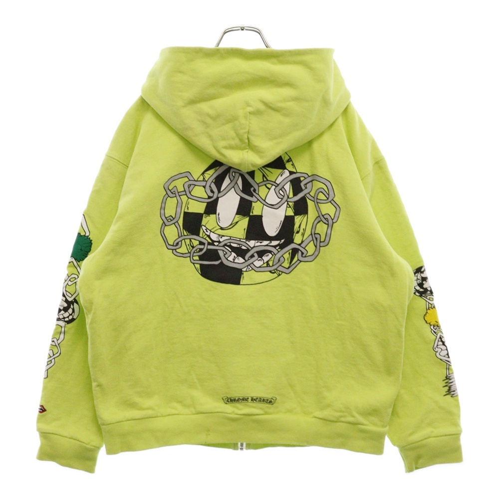 PPO HRDWR GRN HD ZIP MATTY BOYプリントハードウェアチェーン グリーン ジップアップパーカー Bランク