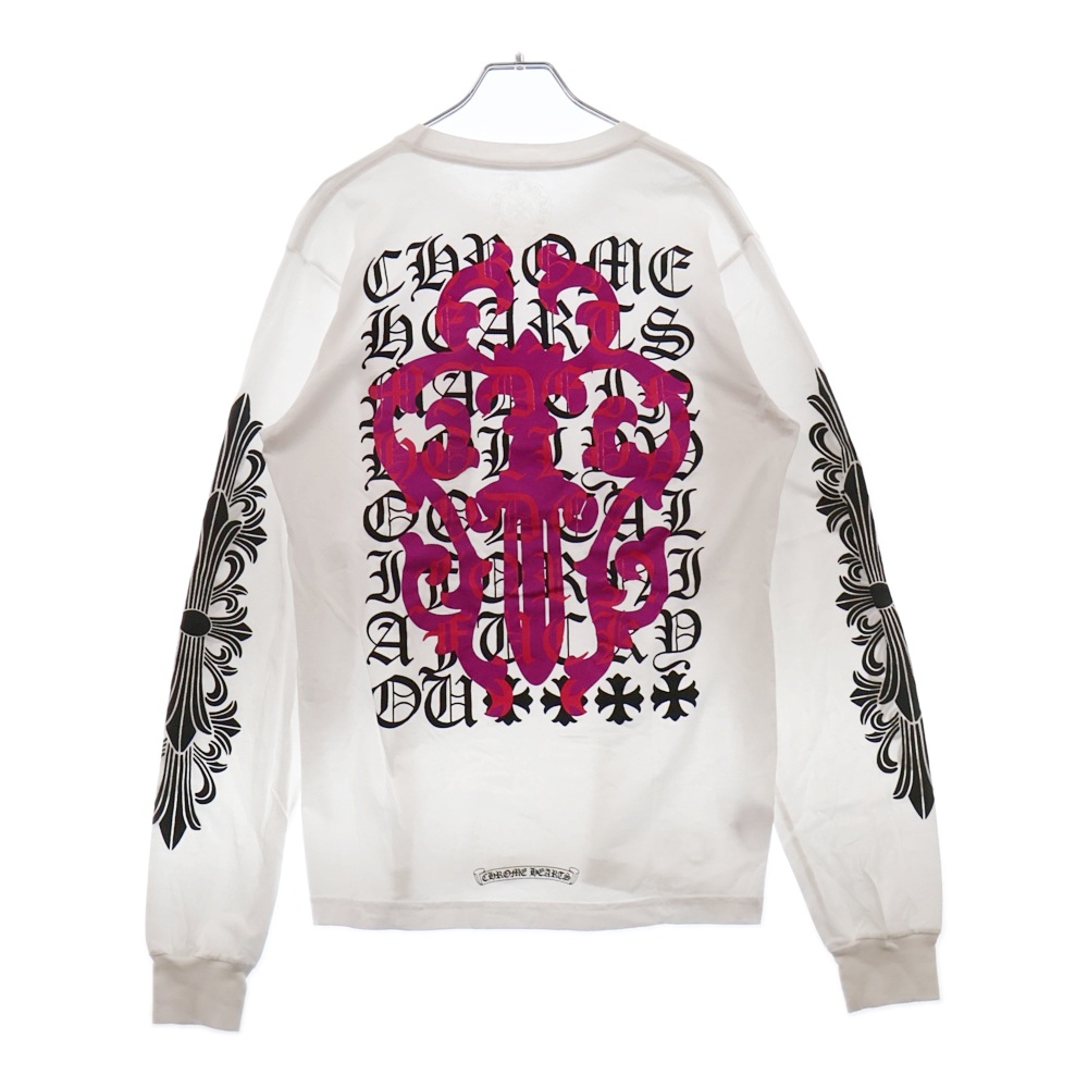 DAGGER EYE CHART LS ダガーアイチャート バックプリント ポケット付き長袖Tシャツ クルーネックカットソー ホワイト Bランク