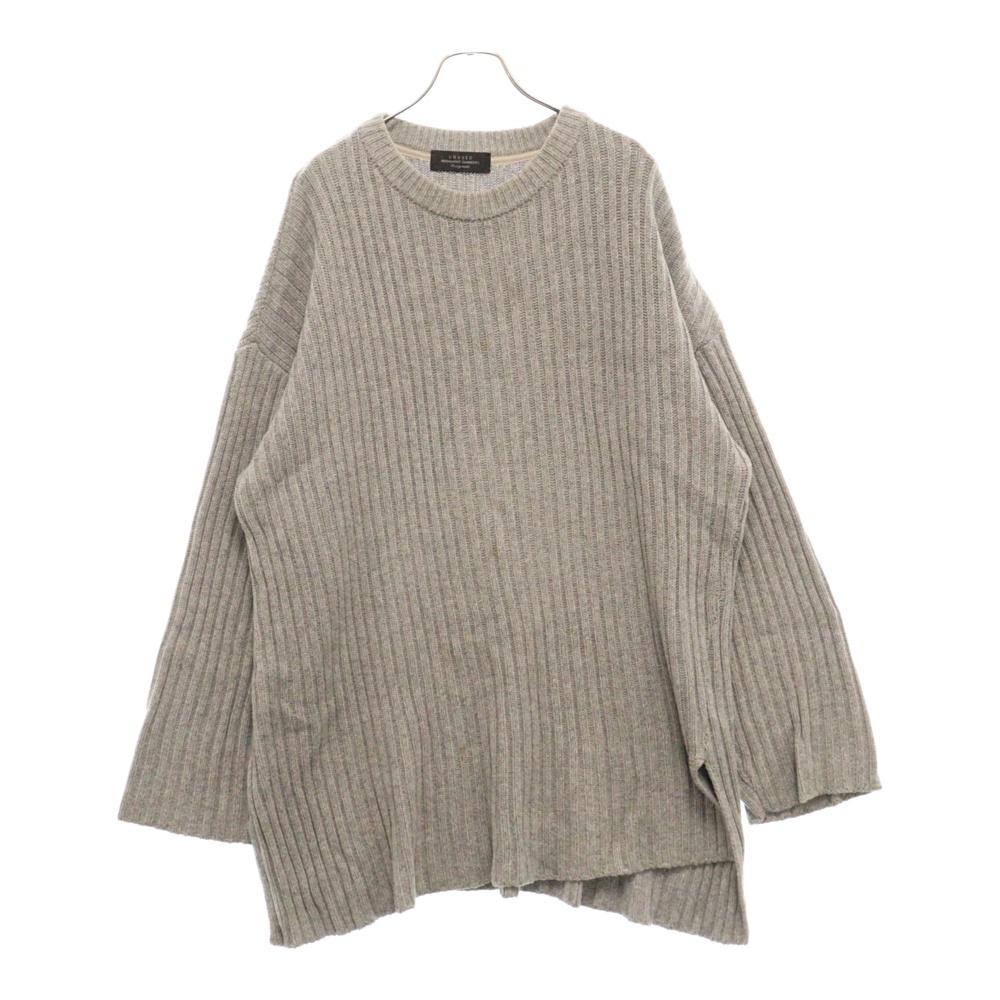 RIB CREW NECK KNIT リブクルーネックニットセーター グレー Bランク
