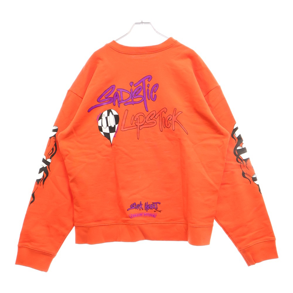 ×MATTY BOY SPARK THE HEART SWTSHRT マッティボーイ プロスパーク ザ ハート プリント クルーネックスウェットトレーナー レッド Aランク