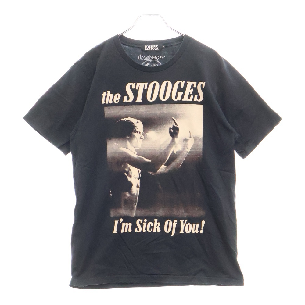 THE STOOGES フォトプリント クルーネック 半袖Tシャツ カットソー ブラック 4CT-6022 Bランク