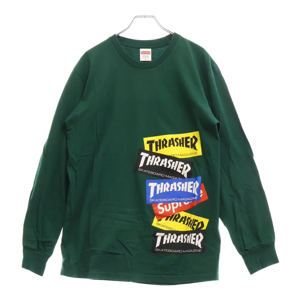 シュプリーム 21AW×THRASHER Multi Logo L/S Tee スラッシャー マルチ
