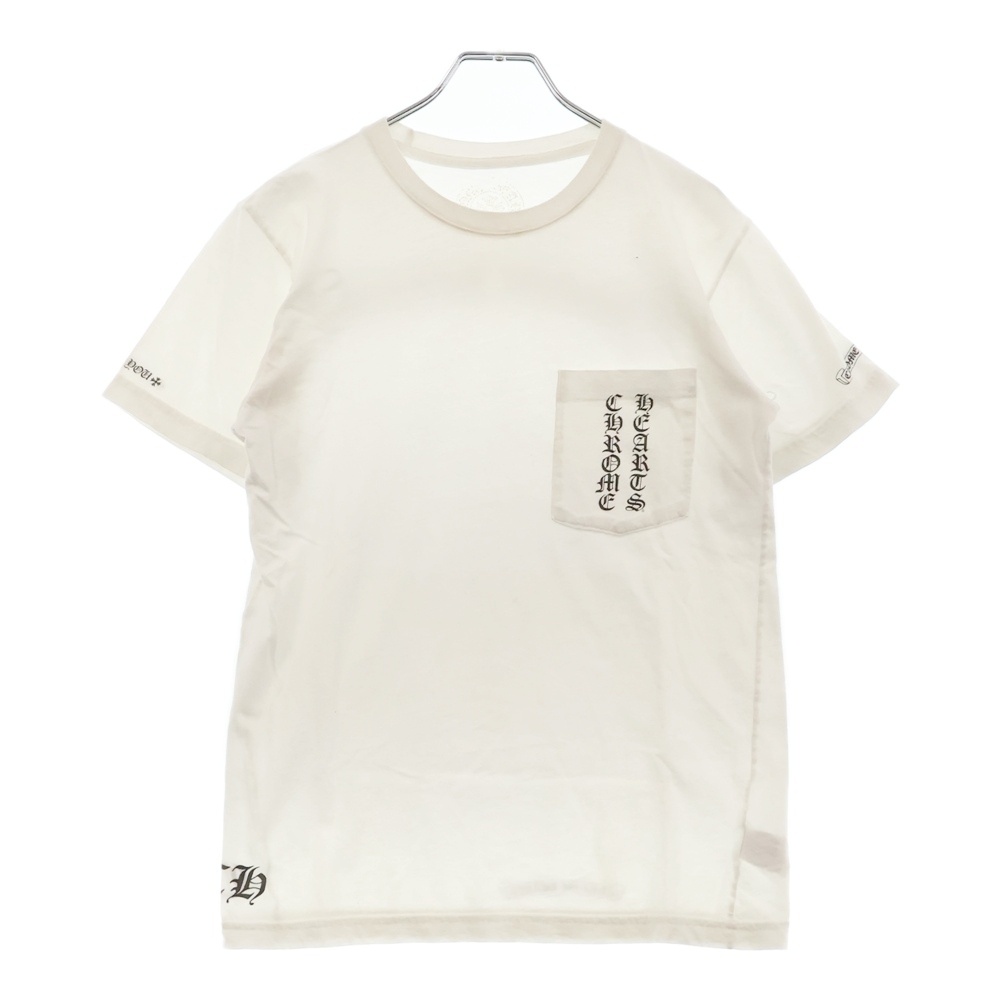 CH T-SHRT 1 スクロールラベルバックプリント 半袖Tシャツ カットソー ホワイト Bランク