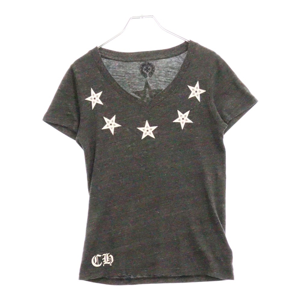 5P STAR S/S TEE 5Pスター Vネック 半袖Tシャツ カットソー グレー レディース Bランク