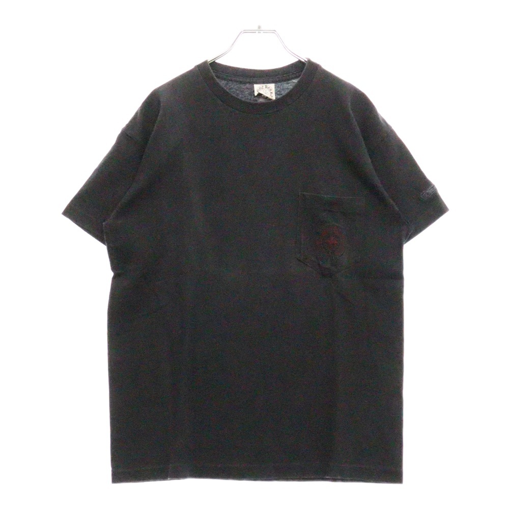 OLD ロゴ刺繍 半袖Tシャツ カットソー ブラック/レッド Cランク