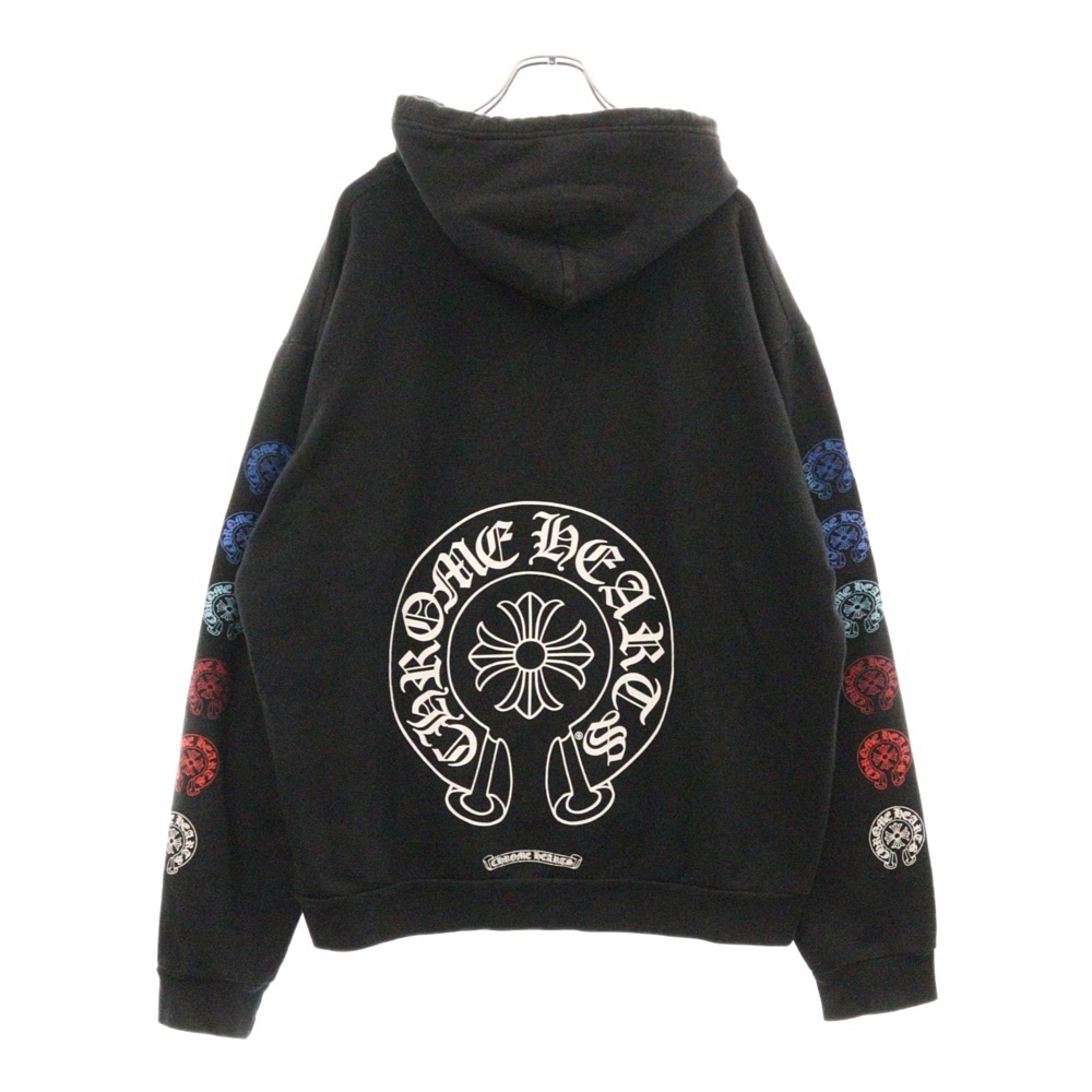 SWTSHRT PLVR マルチホースシュープリントプルオーバーパーカー ブラック Bランク