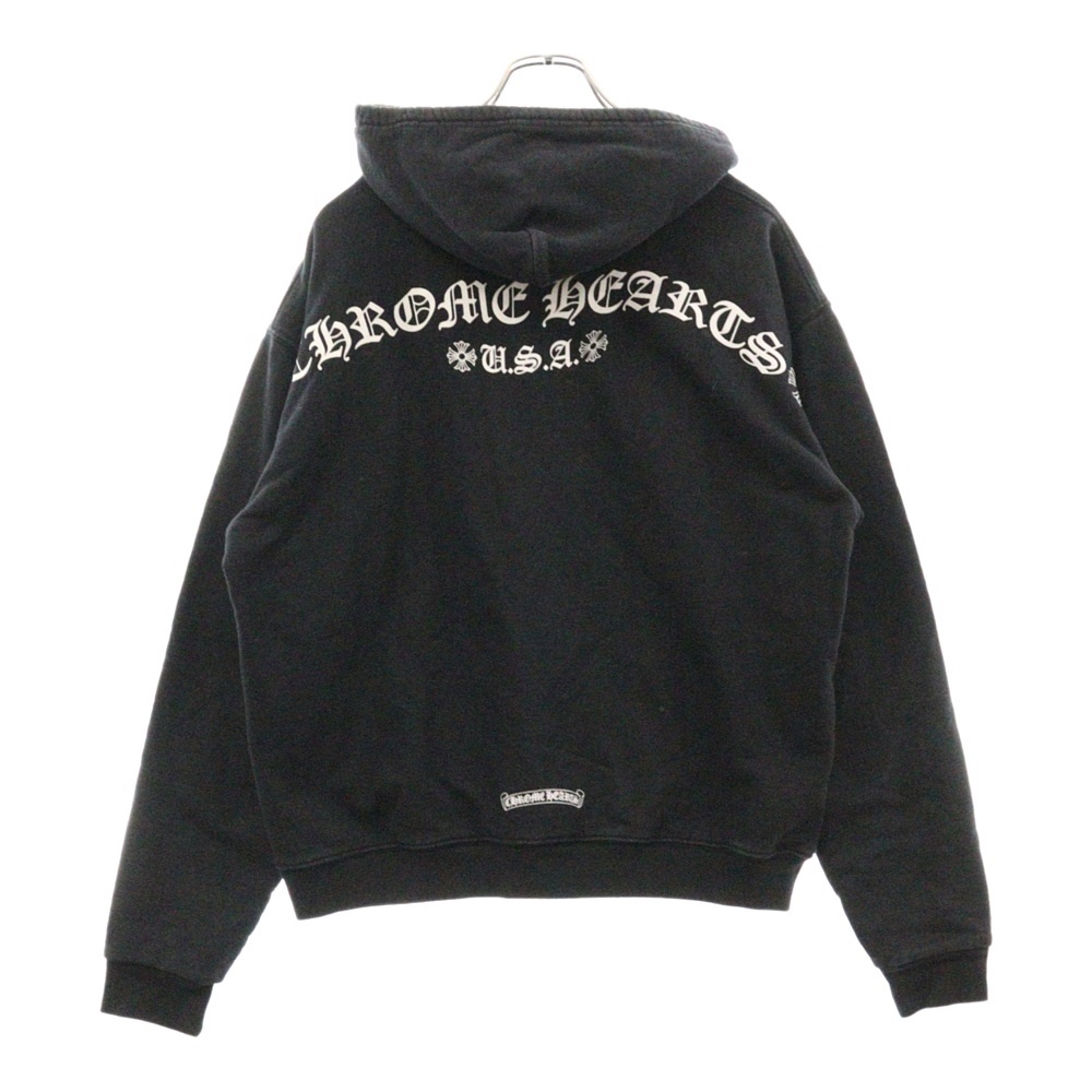 SWTSHRT HD ZIP バックアーチロゴプリント USA 裏地サーマル ジップパーカー ブラック Bランク