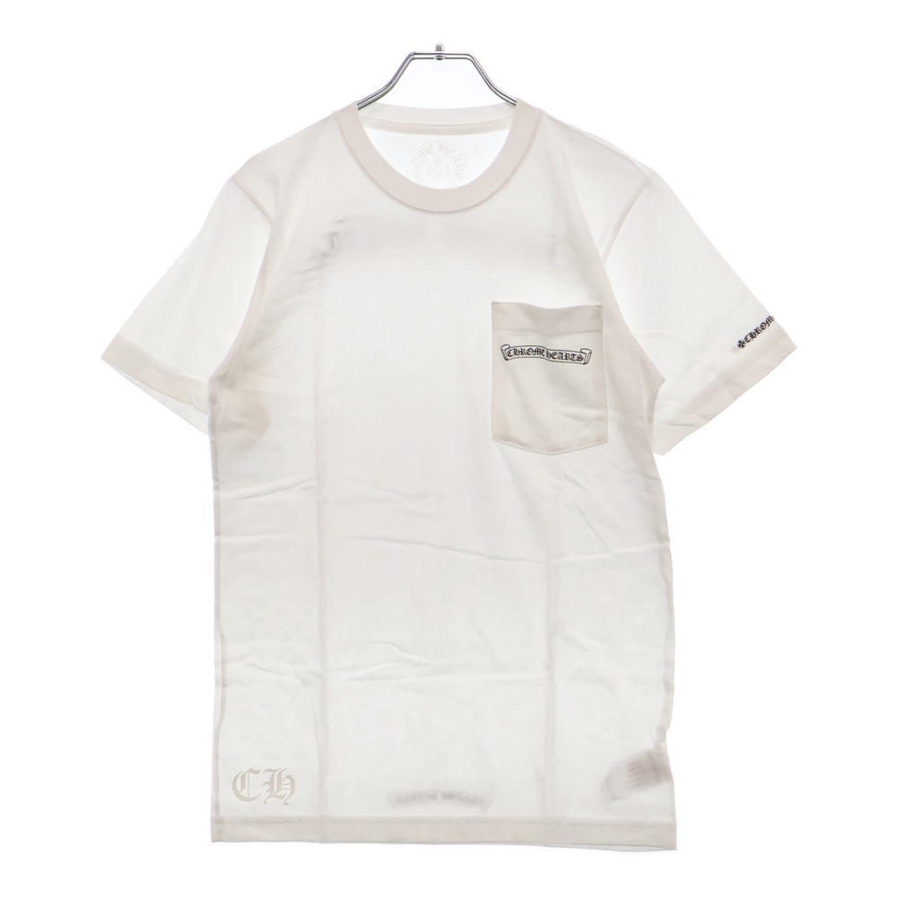 バック スクロールラベル プリント 半袖Tシャツ カットソー ホワイト Sランク