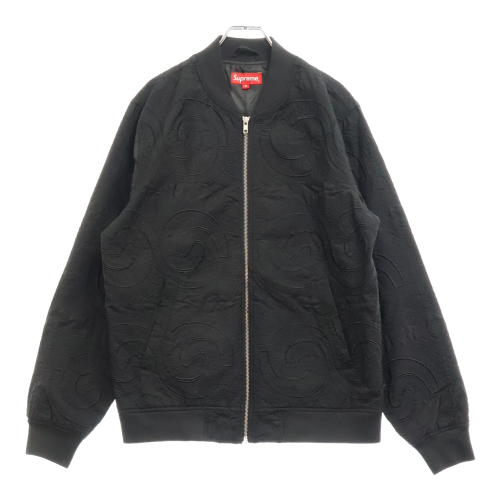 シュプリーム 14SS Uptown Jacket 総柄 ジップ ジャケット ブラック