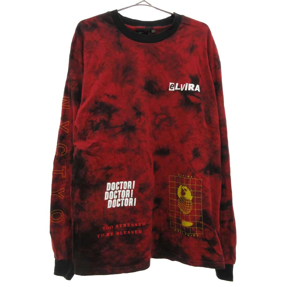 バックプリント長袖カットソー レッド ABランク