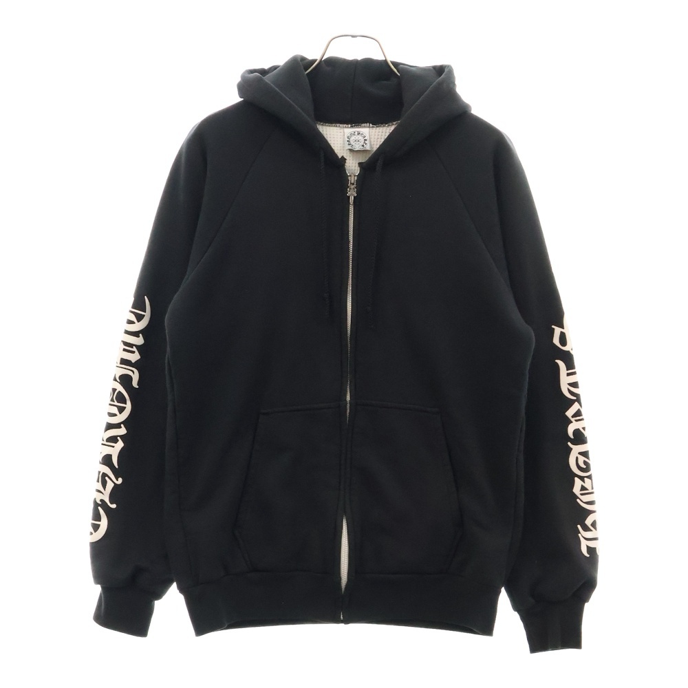 OLD HORSESHOE ZIP UP HOODIE オールド ホースシュー アームロゴプリント ジップアップパーカー FUCK YOU ブラック Bランク