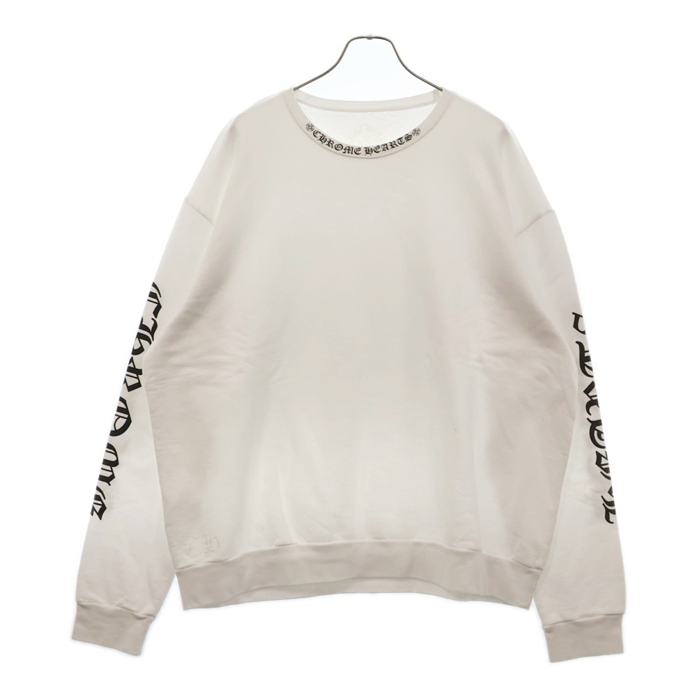 Neck Logo Crewneck Sweatshirt ネックロゴ クルーネック スウェットシャツ トレーナー ホワイト Aランク
