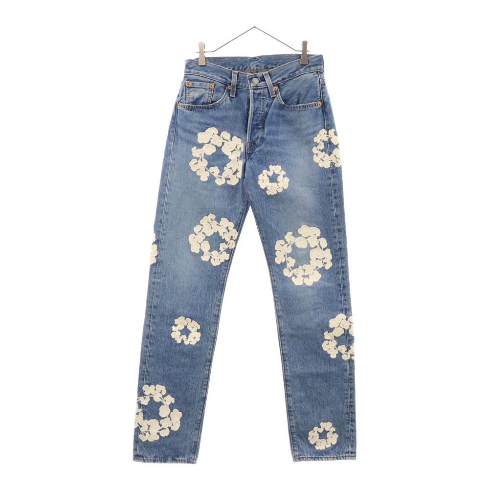 ×Levi's Denim Pants リーバイス501 花柄 デニムパンツ ジーンズ インディゴ DT-S22-0000-010 Aランク