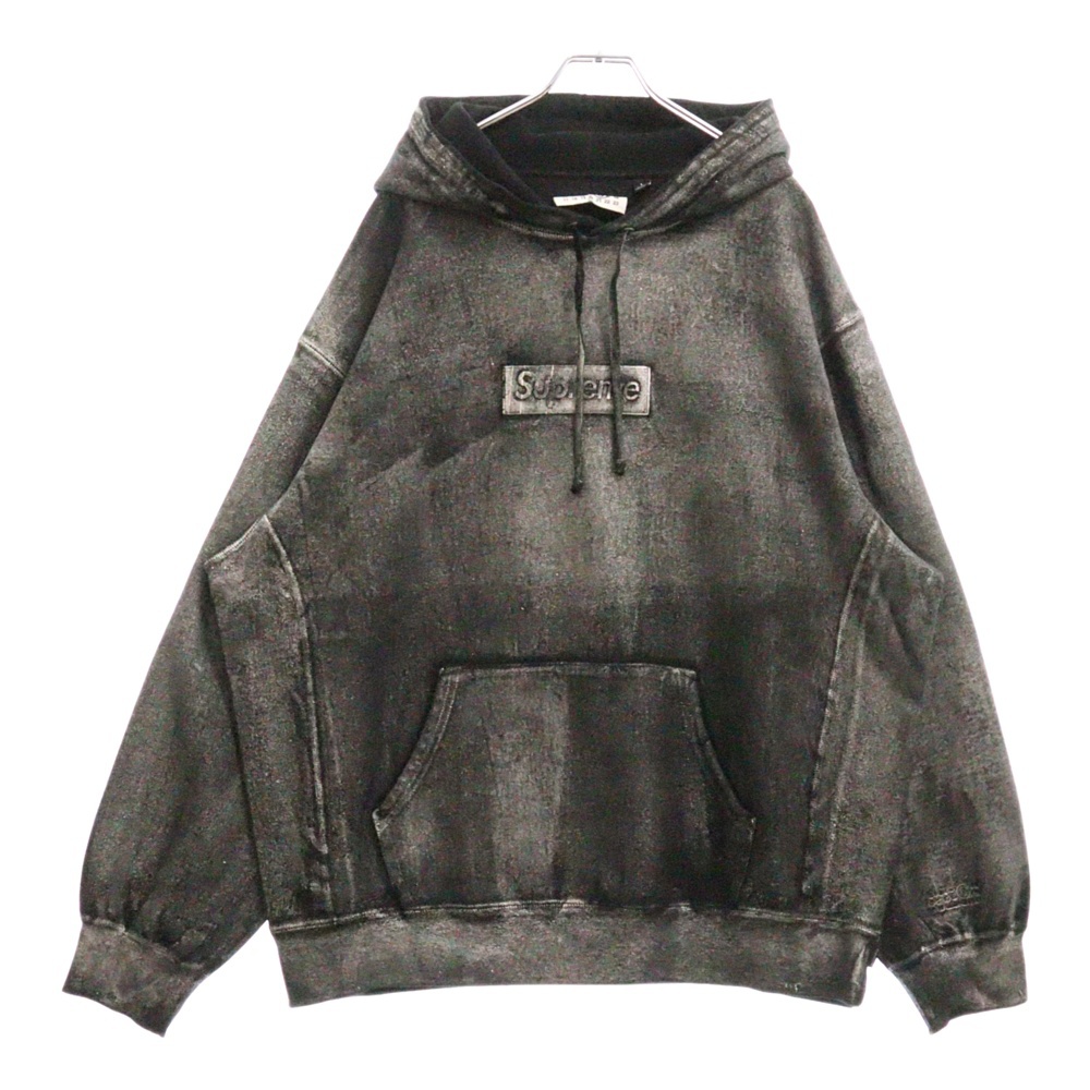 24SS ×MM6 Maison Margiela Foil Box Logo Hooded Sweatshirt エムエムシックス メゾンマルジェラ ホイル ボックスロゴ スウェット プルオーバーパーカー Aランク