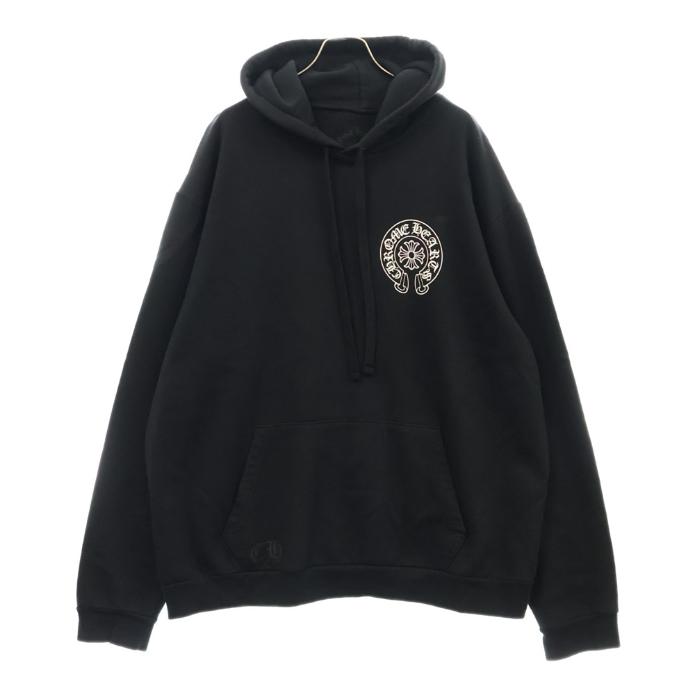 SWTSHRT PLVR LTD OSAKA 大阪限定バックホースシュープリントプルオーバースウェットパーカー フーディー ブラック Aランク