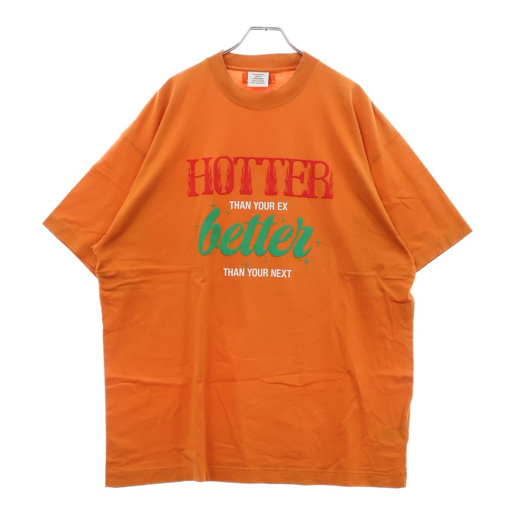 HOTTER THAN YOUR EX クルーネック半袖Tシャツ オレンジ UE52TR210X Bランク