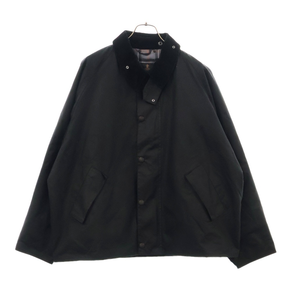 22AW TRANSPORT ジップアップオイルドジャケット コットンショートブルゾン ブラック 22MWX1678 Bランク
