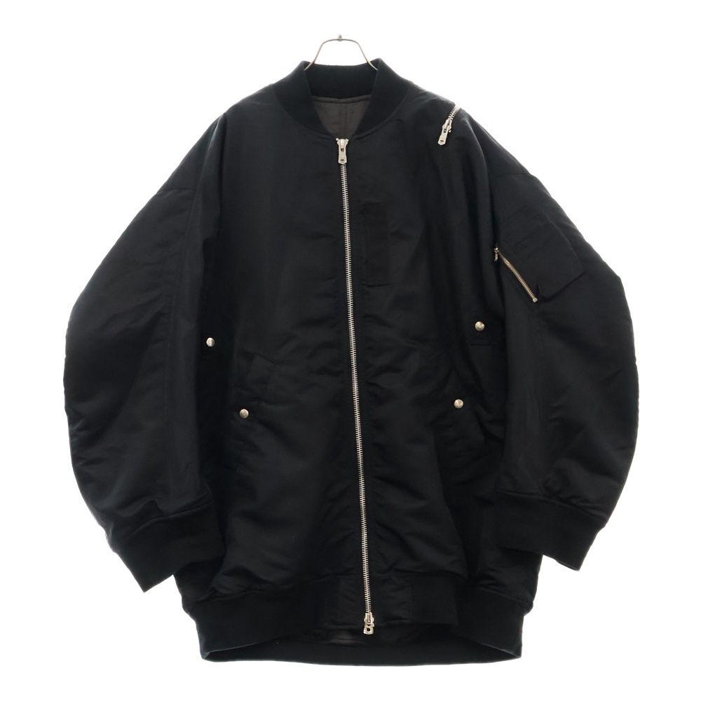 22AW ダブルジップバルーンシェイプドボンバージャケット ブルゾン ブラック sj.0014AW22 Bランク