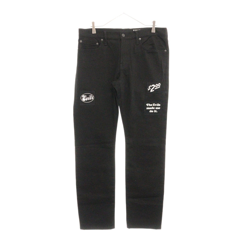 ×MINEDENIM F.Black STR 5pocket OWS マインデニム ストレッチ生地 5ポケット スリムシルエットパンツ ブラック MND-HYS003 Bランク