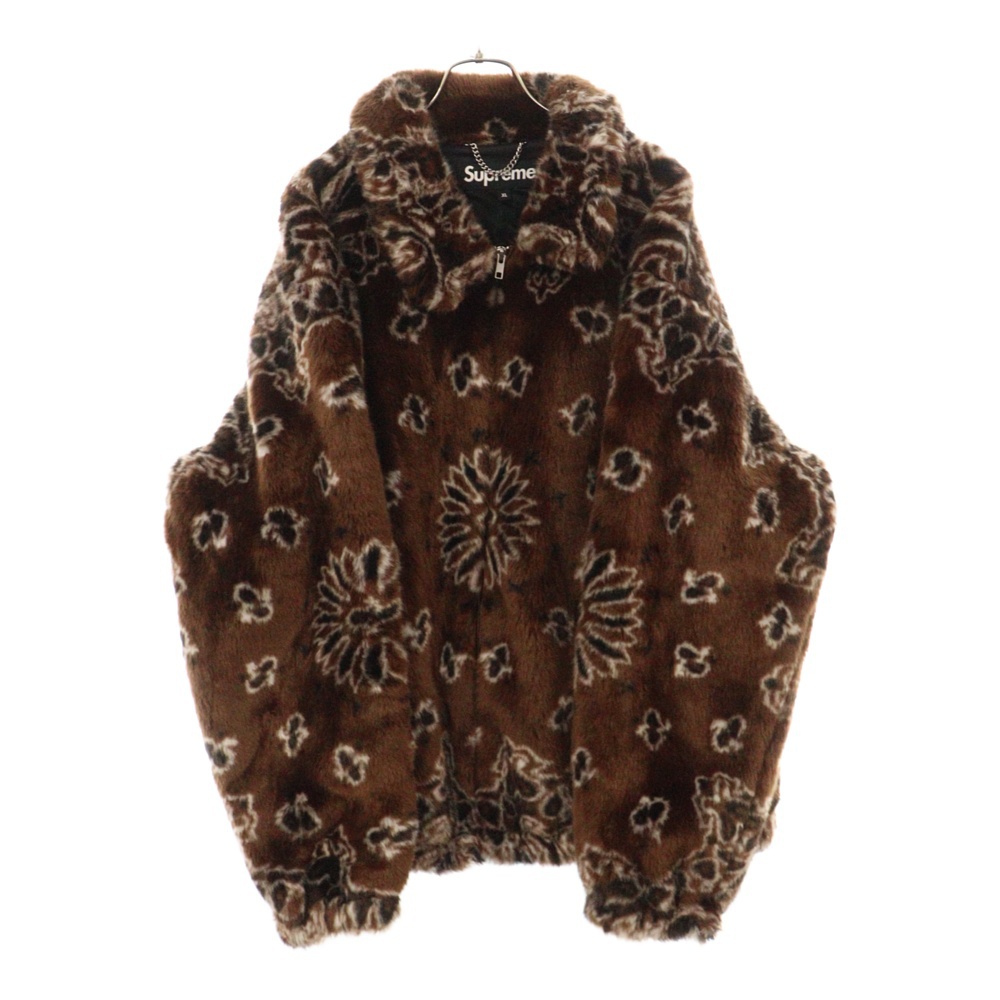 シュプリーム 21SS Bandana Faux Fur Bomber Jacket バンダナ ファー ボンバー アーチロゴ ジャケット ...