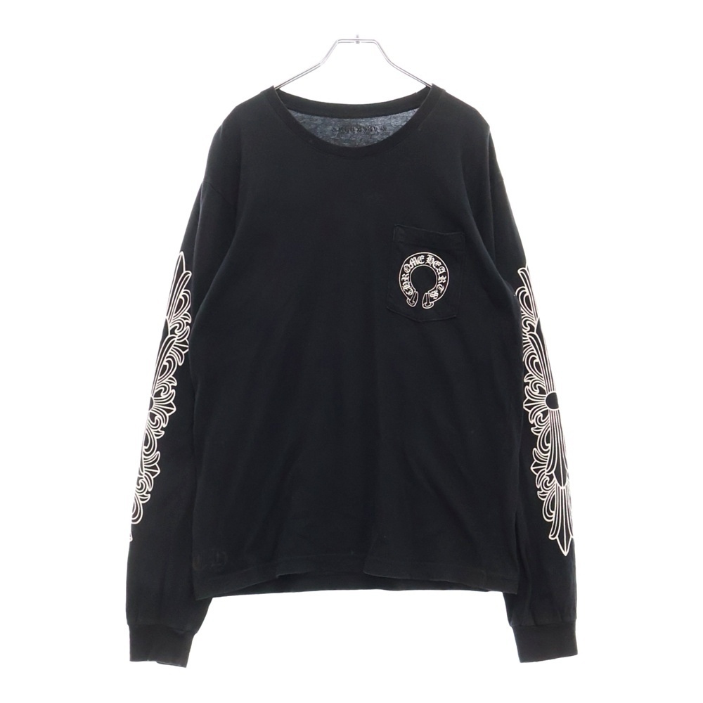HORSESHOE L/S TEE ホースシュー アームフローラル プリント ロングスリーブ 長袖Tシャツカットソー ブラック Bランク
