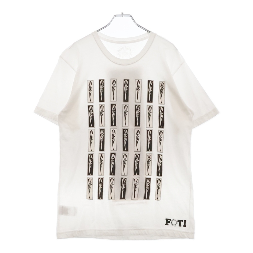 FOTI フォティスカル フロントプリント クルーネック半袖Tシャツ カットソー ホワイト Aランク