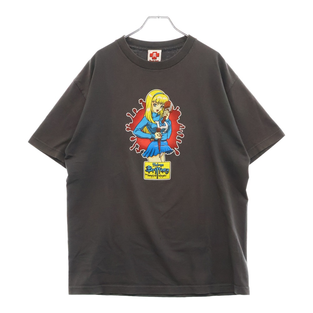 90S HOOK-UPS Brittney Vampire Slayer TEE アニメプリント 半袖シャツ ブラック Bランク
