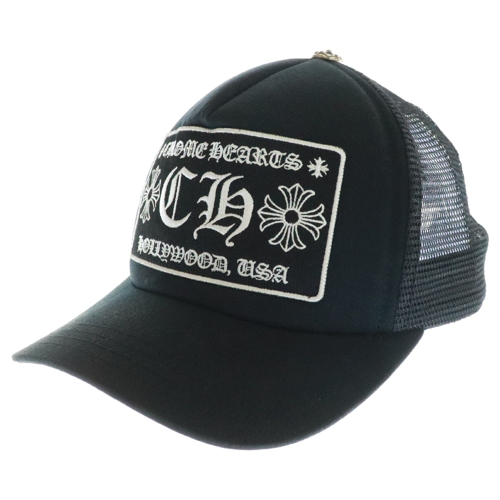 TRUCKER CAP トラッカーキャップ セメタリークロス刺繍クロスボール付メッシュキャップ 帽子 ブラック Aランク