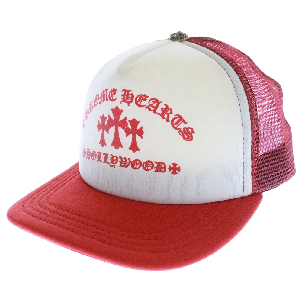 TRUCKER CAP トラッカーキャップ セメタリークロスプリント メッシュキャップ レッド/ホワイト Aランク