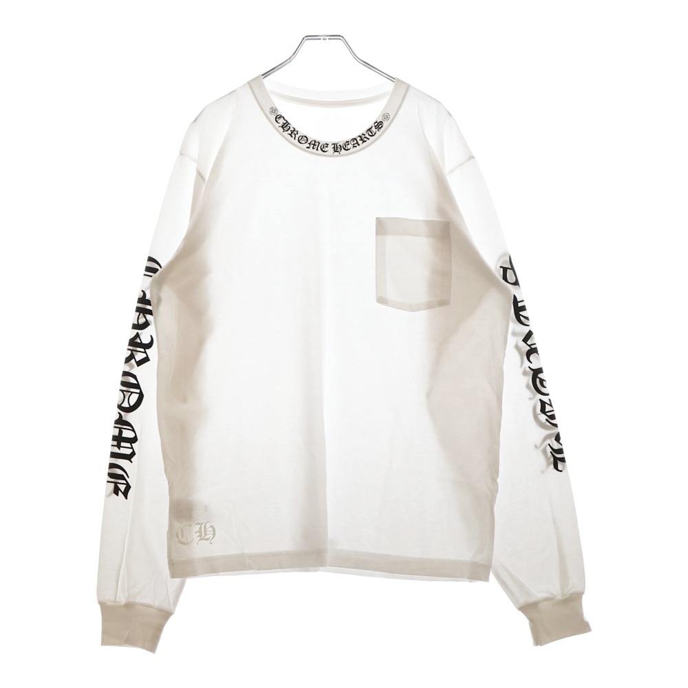 Neck Logo L/S Tee ネック ロゴ プリント長袖Tシャツ ロングスリーブカットソー ホワイト Aランク