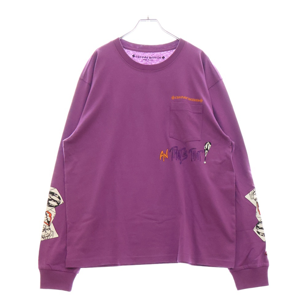 ×Matty Boy I WANT MORE NOT LESS L/S TEE マッティ ボーイ ロゴプリント クルーネック コットン 長袖Tシャツ カットソー パープル Sランク