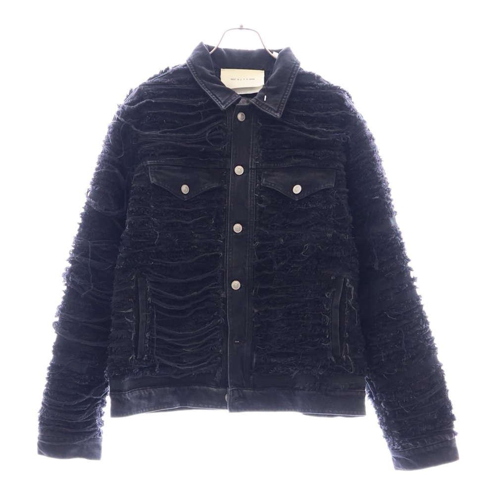 x BLACKMEANS DENIM JACKET AZMOU0226FA05 ×ブラックミーンズ デストロイ加工 デニムジャケット ブラック Aランク