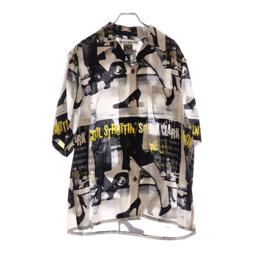 24AA ×BLUE NOTE HAWAIIAN SHIRT TYPE-4 ブルーノート ハワイアンシャツ アロハシャツ BLUENOTE-WM-HI04 ホワイト/ブラック Aランク