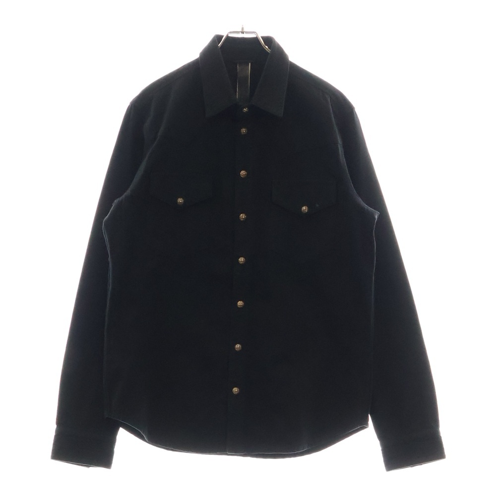 DENIM WESTERN デニムウエスタン 袖クロスパッチクロスボールボタン デニム長袖シャツ ブラック Bランク