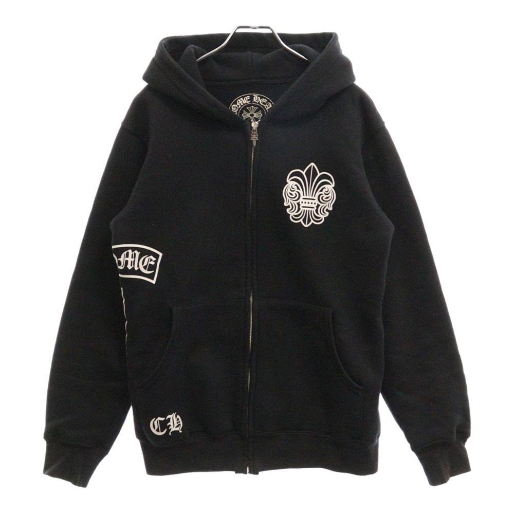 OLD BS Fleur Zip Hoodie オールド BSフレアプリント サーマルジップアップパーカー フーディー ブラック Bランク